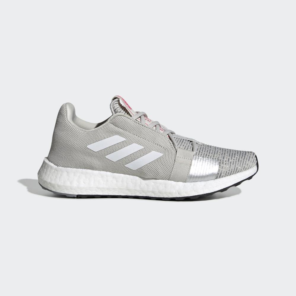 Adidas Women's Senseboost Go Running Shoes Grey/White/Pink Ireland EF1579